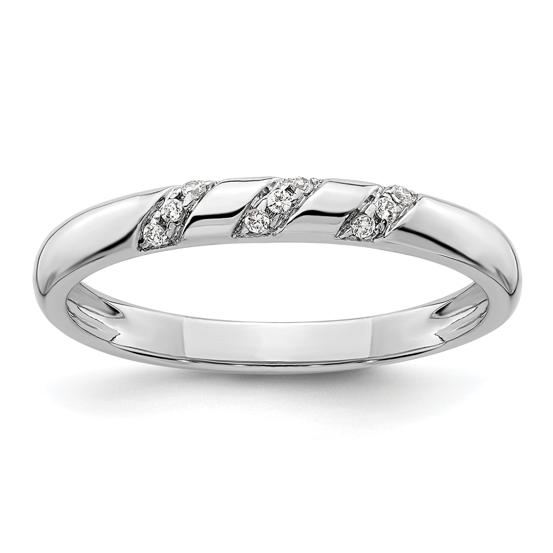 14K White Gold Lab Grown Diamond VS/SI+ G+ Trio Ladies Band