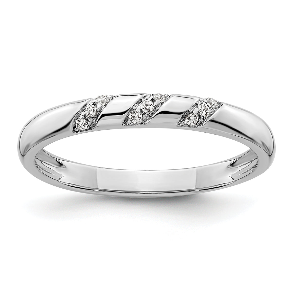 14K White Gold Lab Grown Diamond VS/SI+ G+ Trio Ladies Band