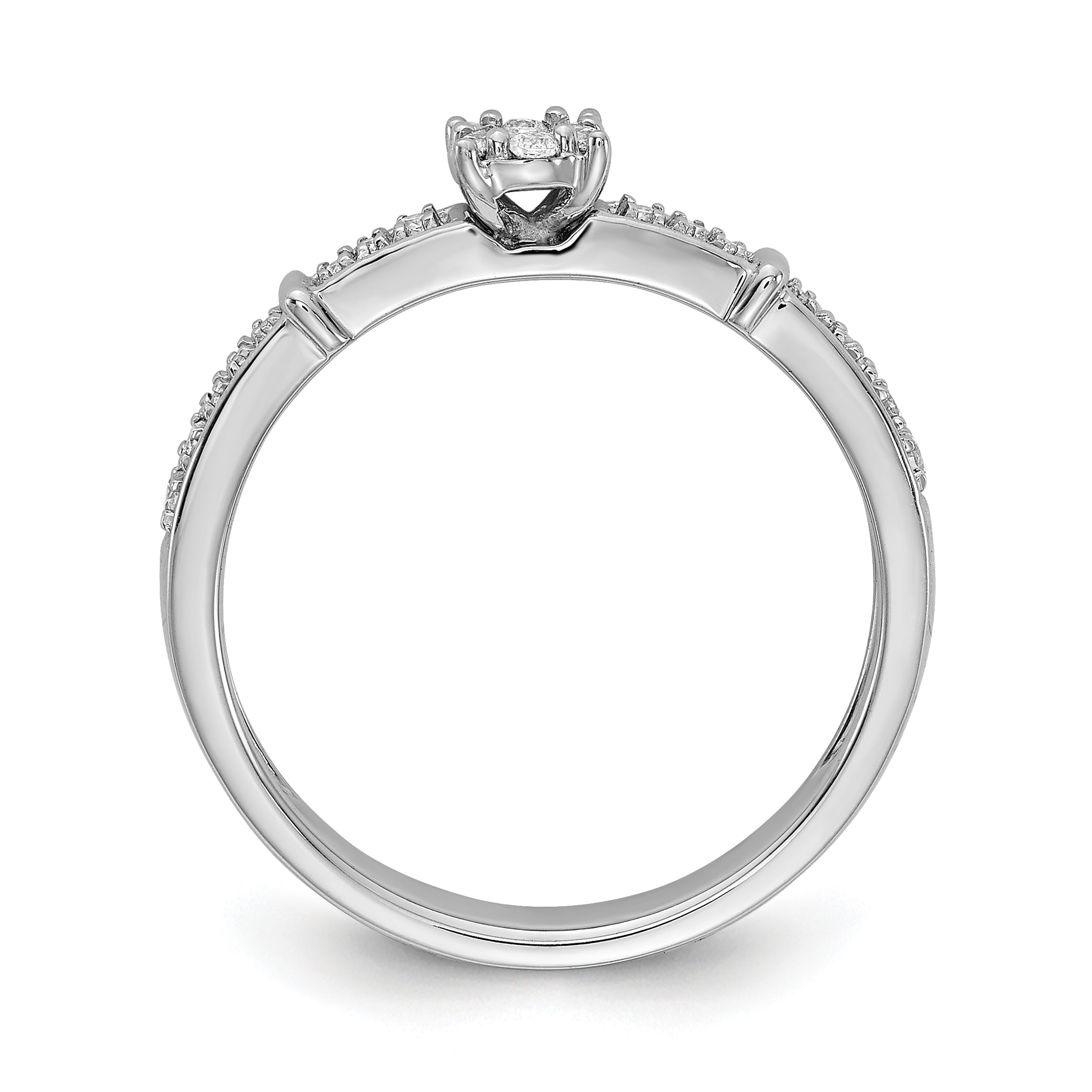 14K White Gold Lab Grown Diamond VS/SI+ G+ Complete Trio Eng Ring