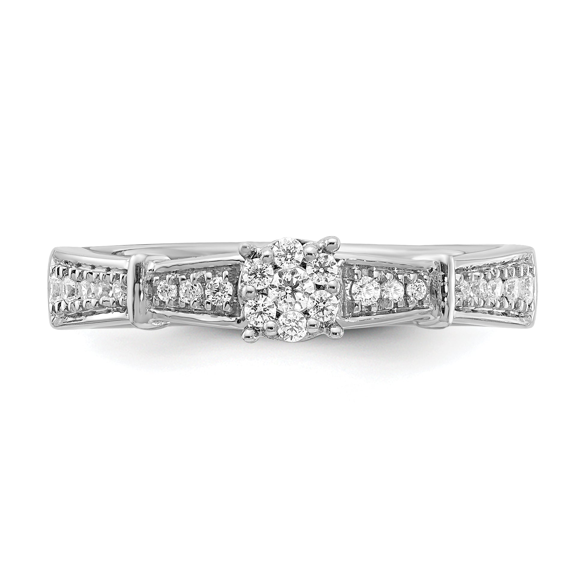 14K White Gold Lab Grown Diamond VS/SI+ G+ Complete Trio Eng Ring