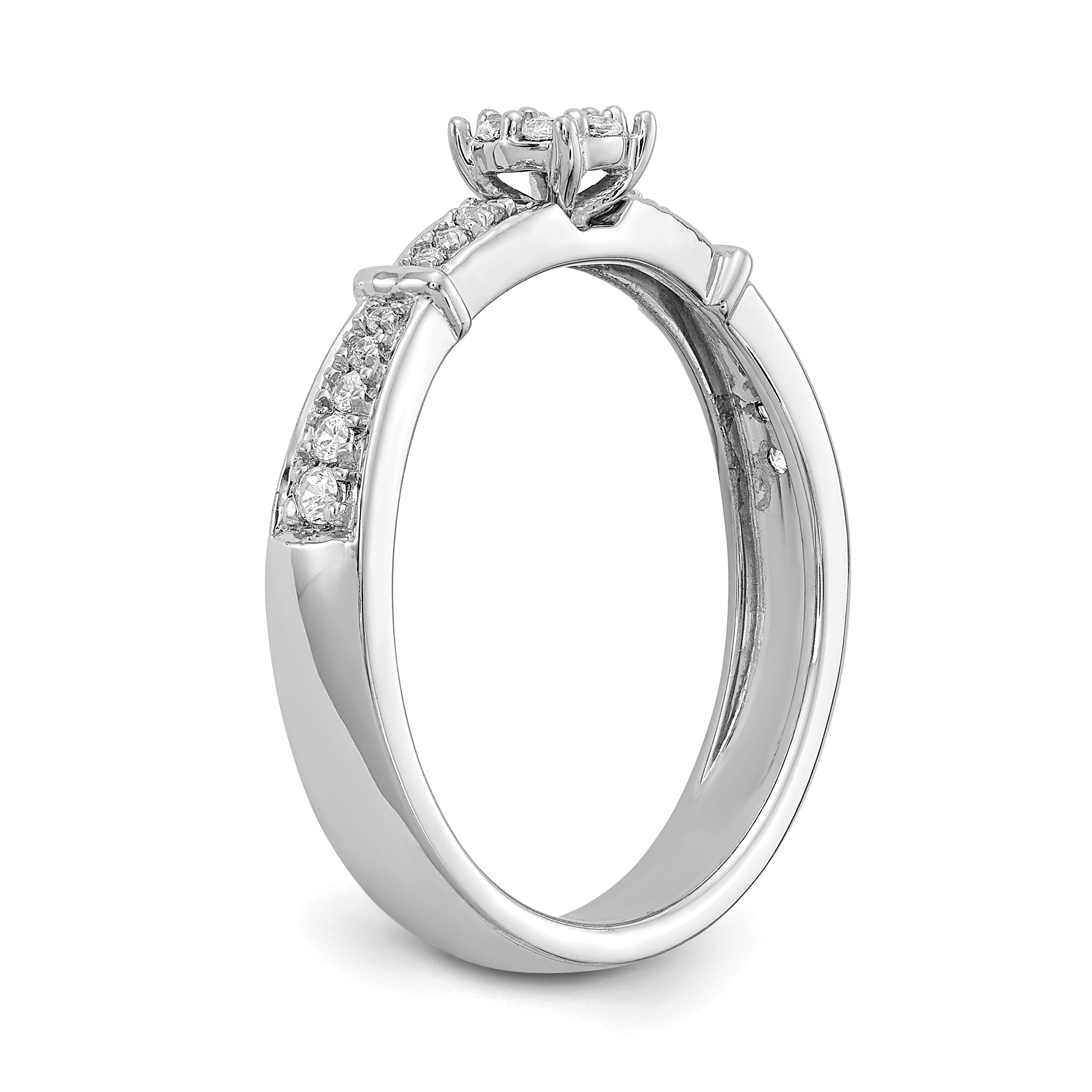 14K White Gold Lab Grown Diamond VS/SI+ G+ Complete Trio Eng Ring