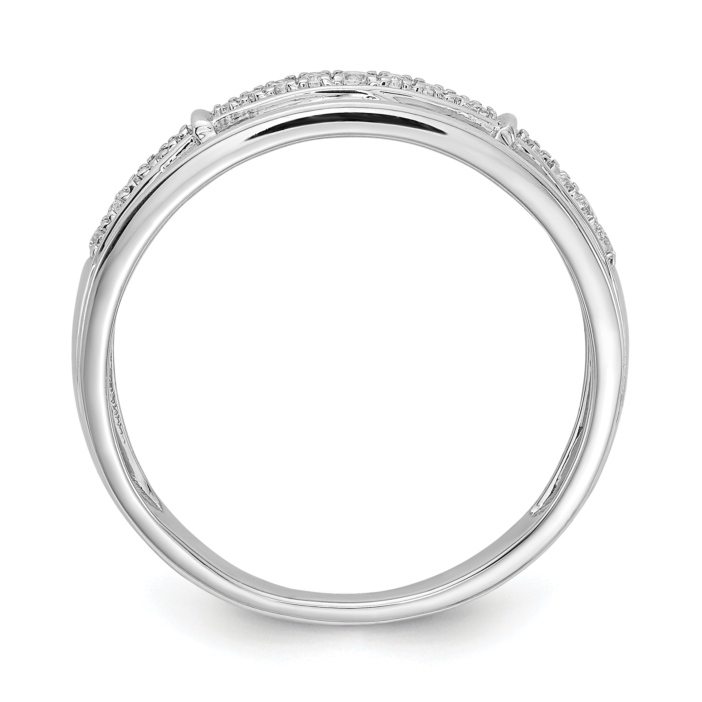 14K White Gold Lab Grown Diamond VS/SI+ G+ Trio Men's Band