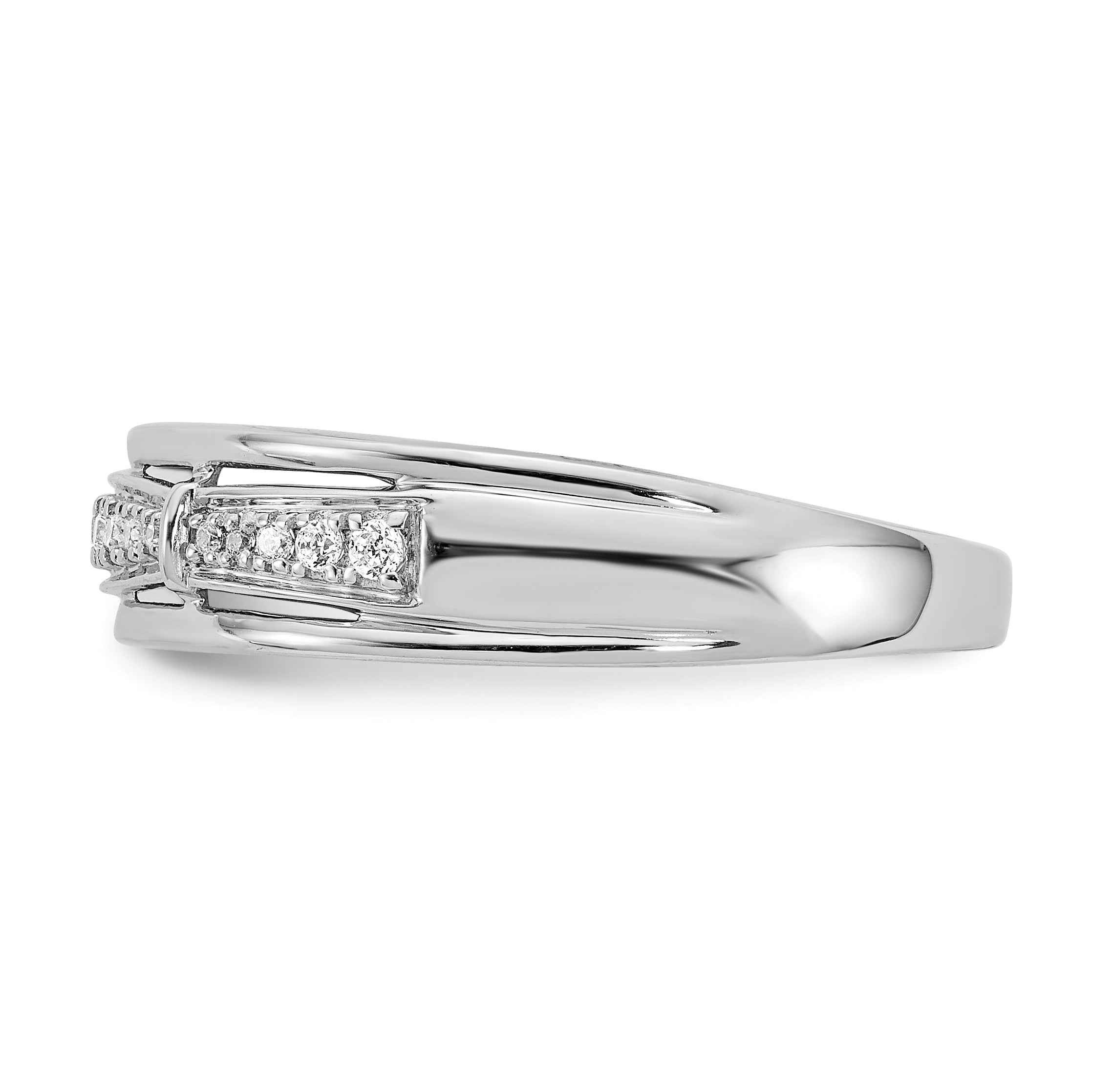 14K White Gold Lab Grown Diamond VS/SI+ G+ Trio Men's Band