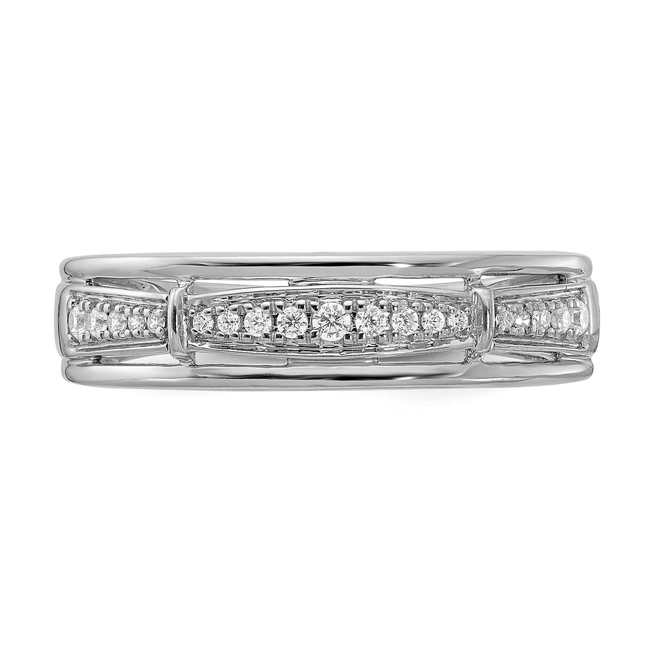 14K White Gold Lab Grown Diamond VS/SI+ G+ Trio Men's Band