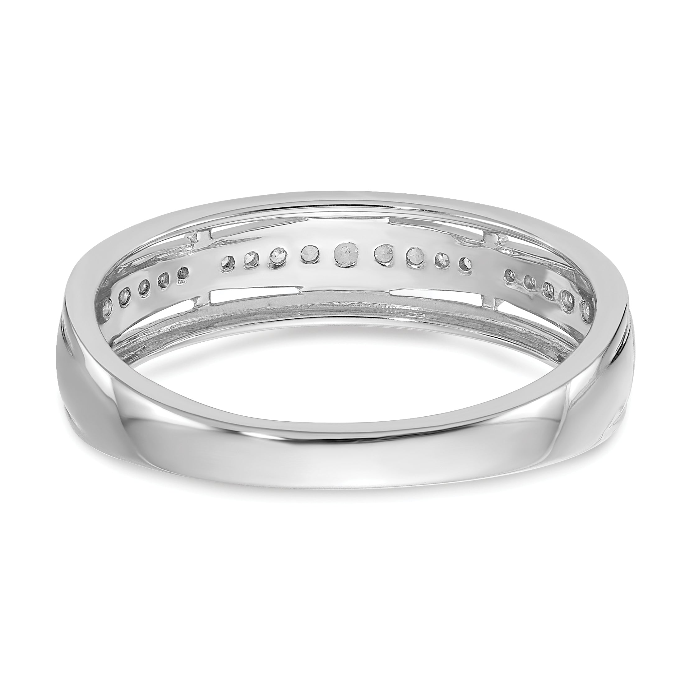 14K White Gold Lab Grown Diamond VS/SI+ G+ Trio Men's Band