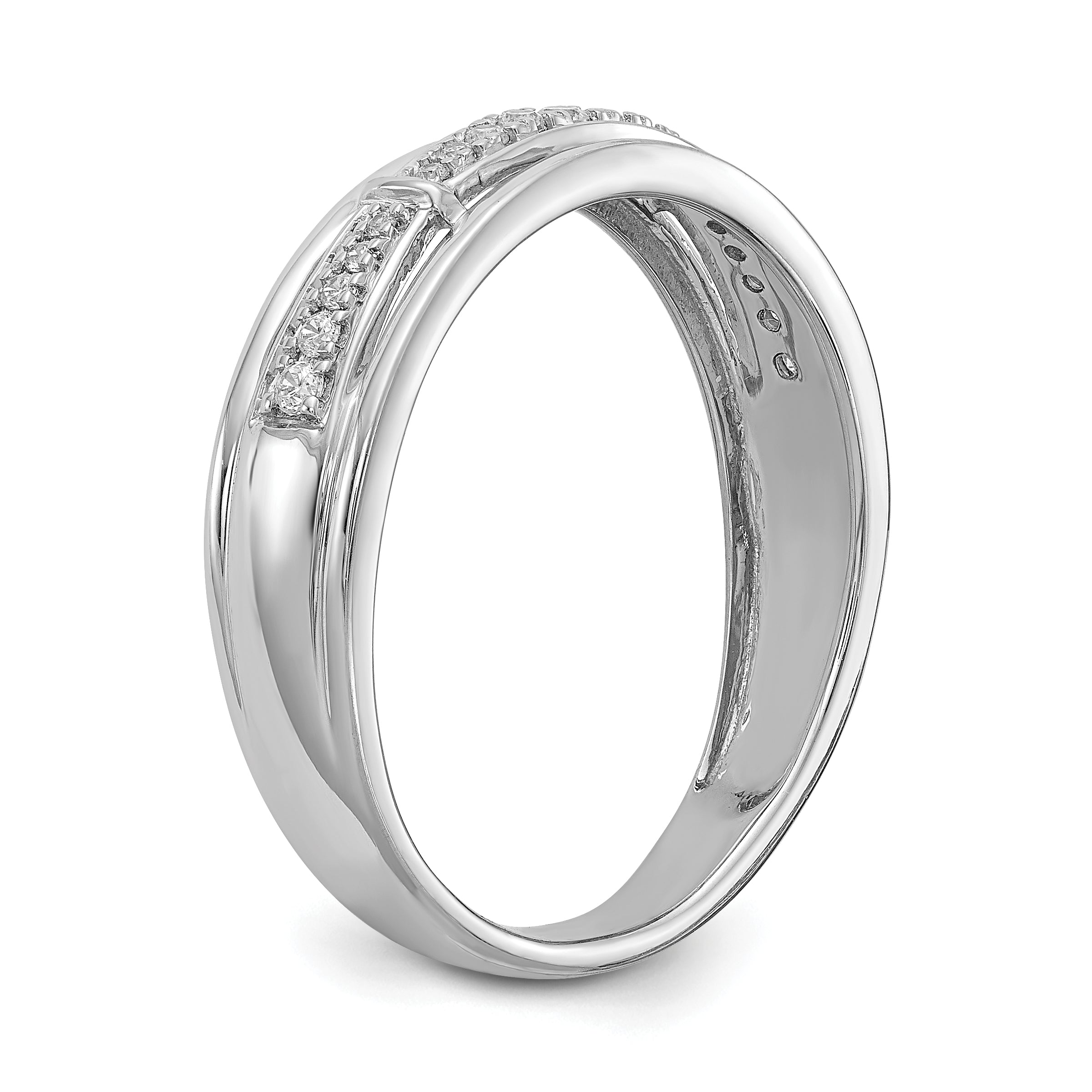14K White Gold Lab Grown Diamond VS/SI+ G+ Trio Men's Band