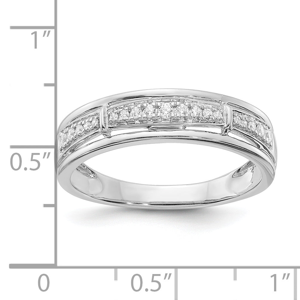 14K White Gold Lab Grown Diamond VS/SI+ G+ Trio Men's Band