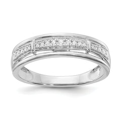 14K White Gold Lab Grown Diamond VS/SI+ G+ Trio Men's Band