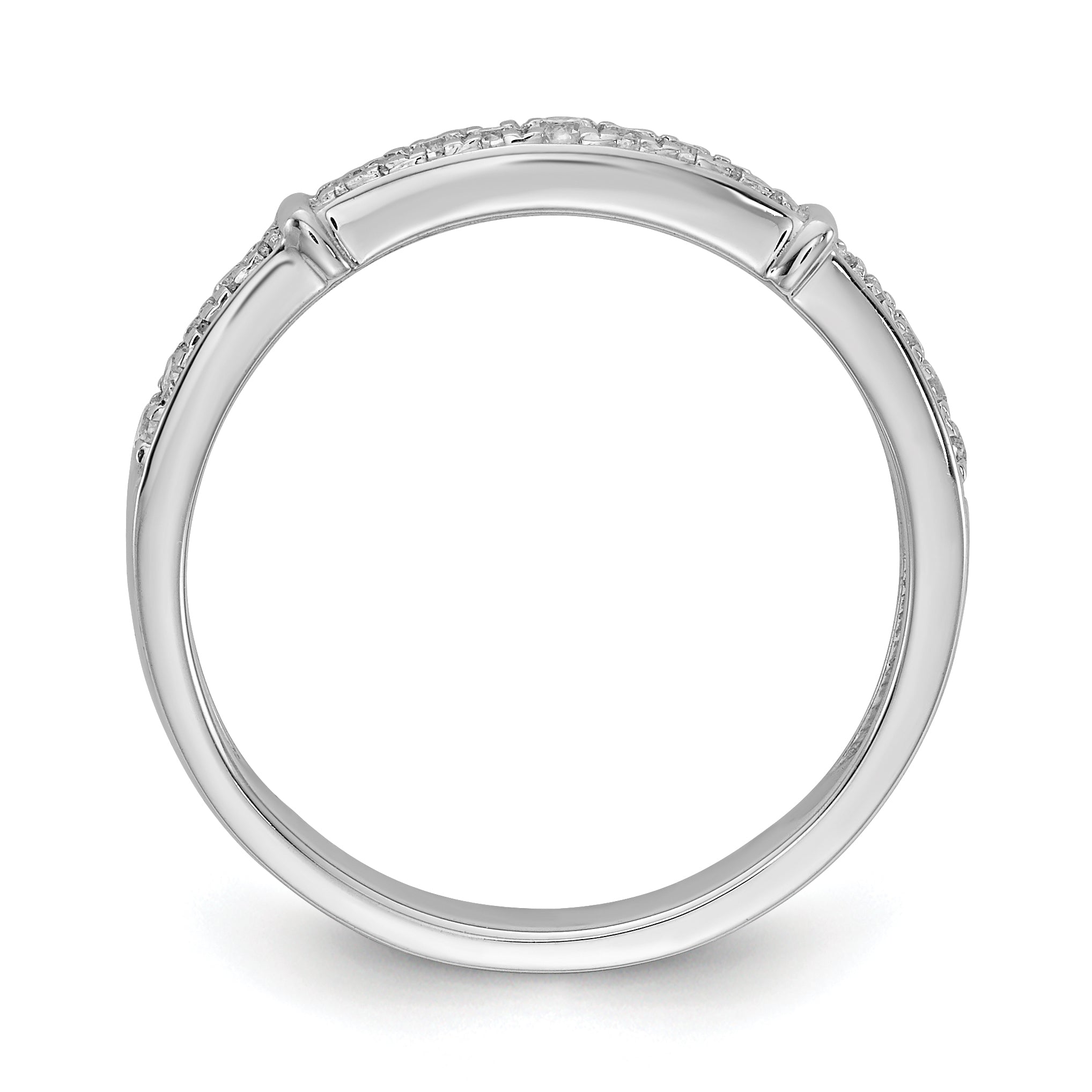 14K White Gold Lab Grown Diamond VS/SI+ G+ Trio Ladies Band