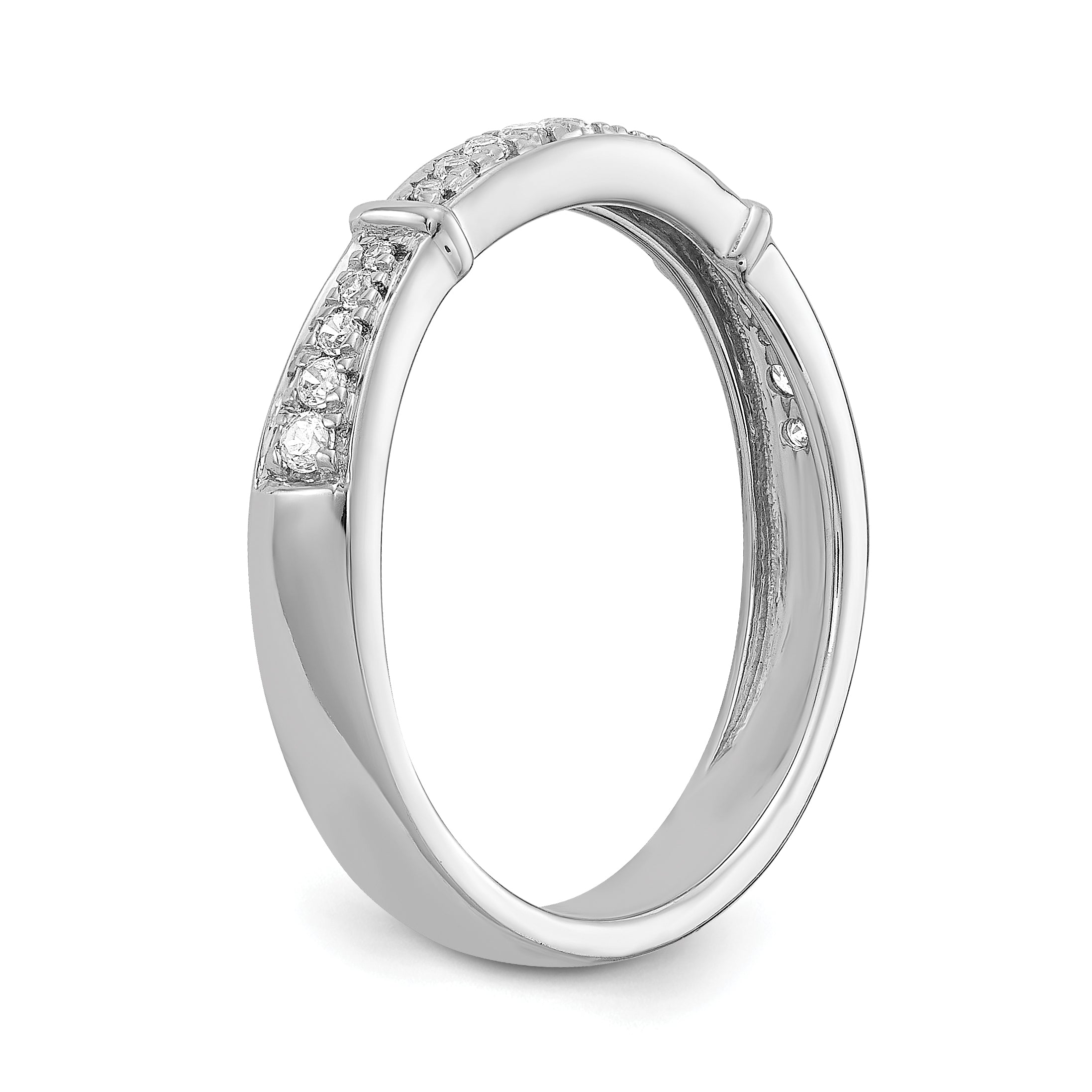 14K White Gold Lab Grown Diamond VS/SI+ G+ Trio Ladies Band