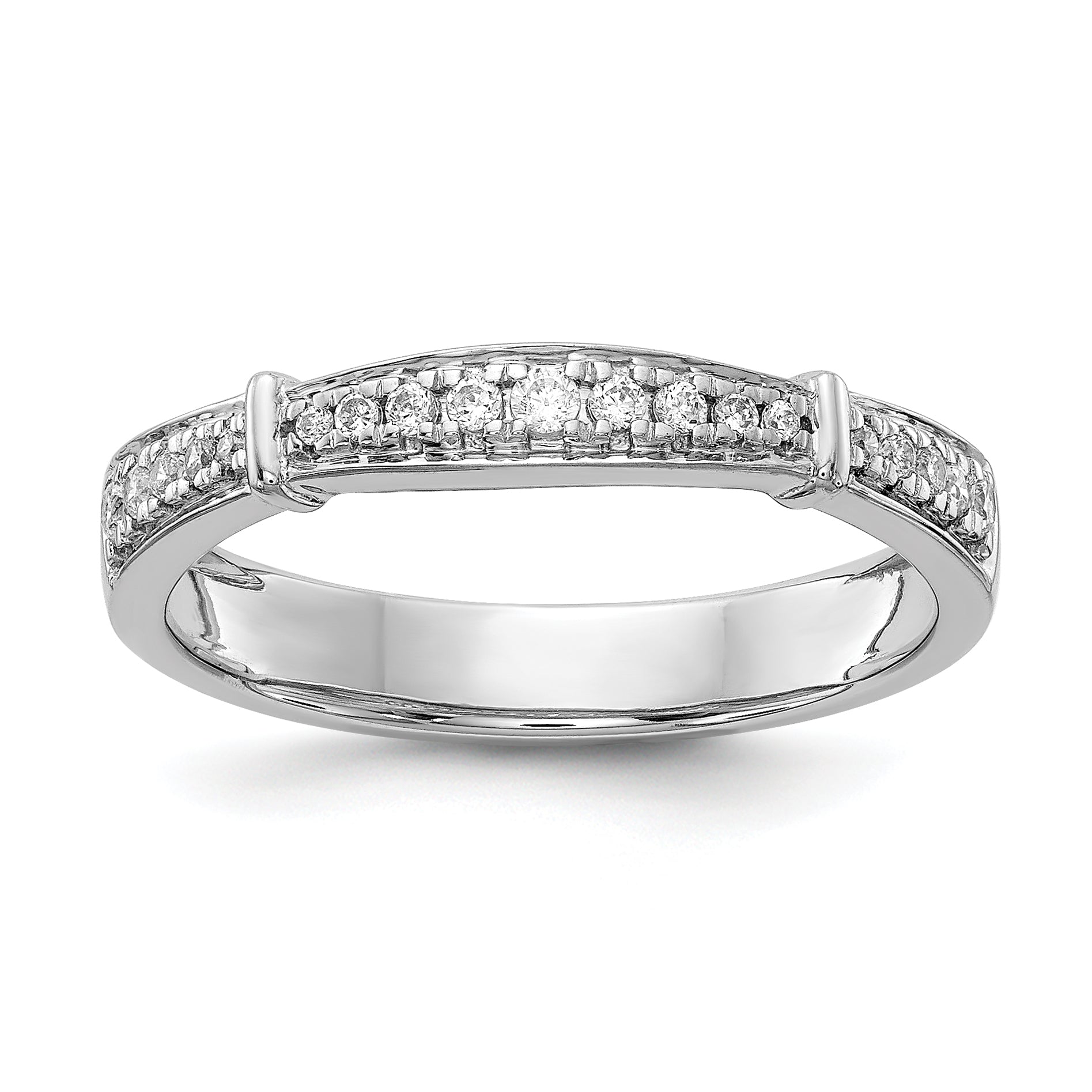 14K White Gold Lab Grown Diamond VS/SI+ G+ Trio Ladies Band