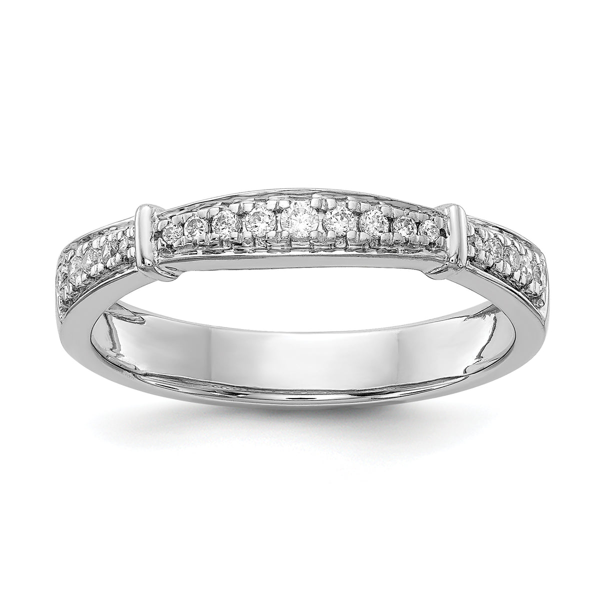 14K White Gold Lab Grown Diamond VS/SI+ G+ Trio Ladies Band