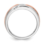 14k Two-tone Rose and White Gold 1/5 carat Lab Grown Diamond VS/SI+ G+ Five Stone Complete Men's Ring