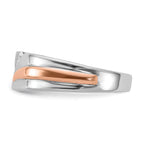 14k Two-tone Rose and White Gold 1/5 carat Lab Grown Diamond VS/SI+ G+ Five Stone Complete Men's Ring