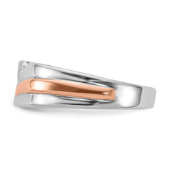 14k Two-tone Rose and White Gold 1/5 carat Lab Grown Diamond VS/SI+ G+ Five Stone Complete Men's Ring
