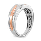 14k Two-tone Rose and White Gold 1/5 carat Lab Grown Diamond VS/SI+ G+ Five Stone Complete Men's Ring