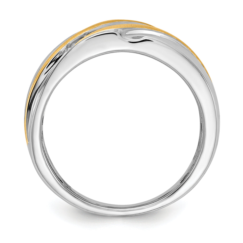 14k Two-tone 1/4 carat Lab Grown Diamond VS/SI+ G+ Seven Stone Complete Men's Ring