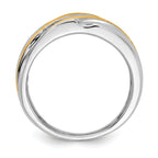 14k Two-tone 1/4 carat Lab Grown Diamond VS/SI+ G+ Seven Stone Complete Men's Ring
