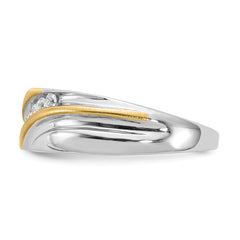 14k Two-tone 1/4 carat Lab Grown Diamond VS/SI+ G+ Seven Stone Complete Men's Ring
