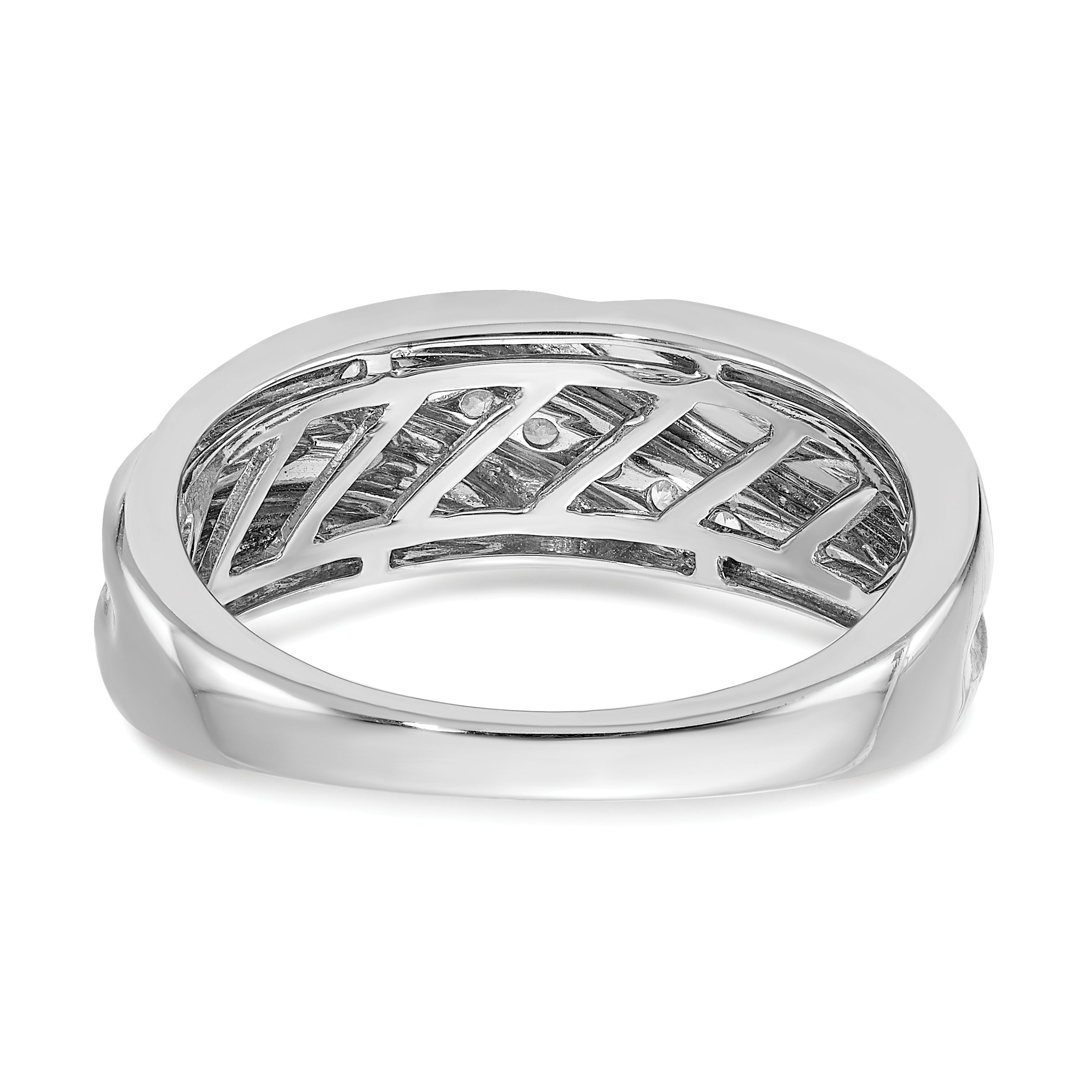 14k Two-tone 1/4 carat Lab Grown Diamond VS/SI+ G+ Seven Stone Complete Men's Ring
