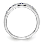 14k White Gold 1/5 carat Lab Grown Diamond VS/SI+ G+ and Lab Created Blue Sapphire Complete Fancy Ring