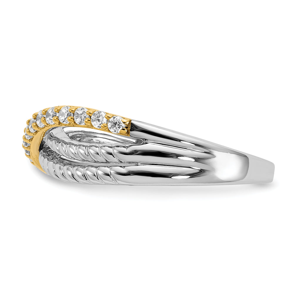14k Two-tone Diamond Fancy Ring