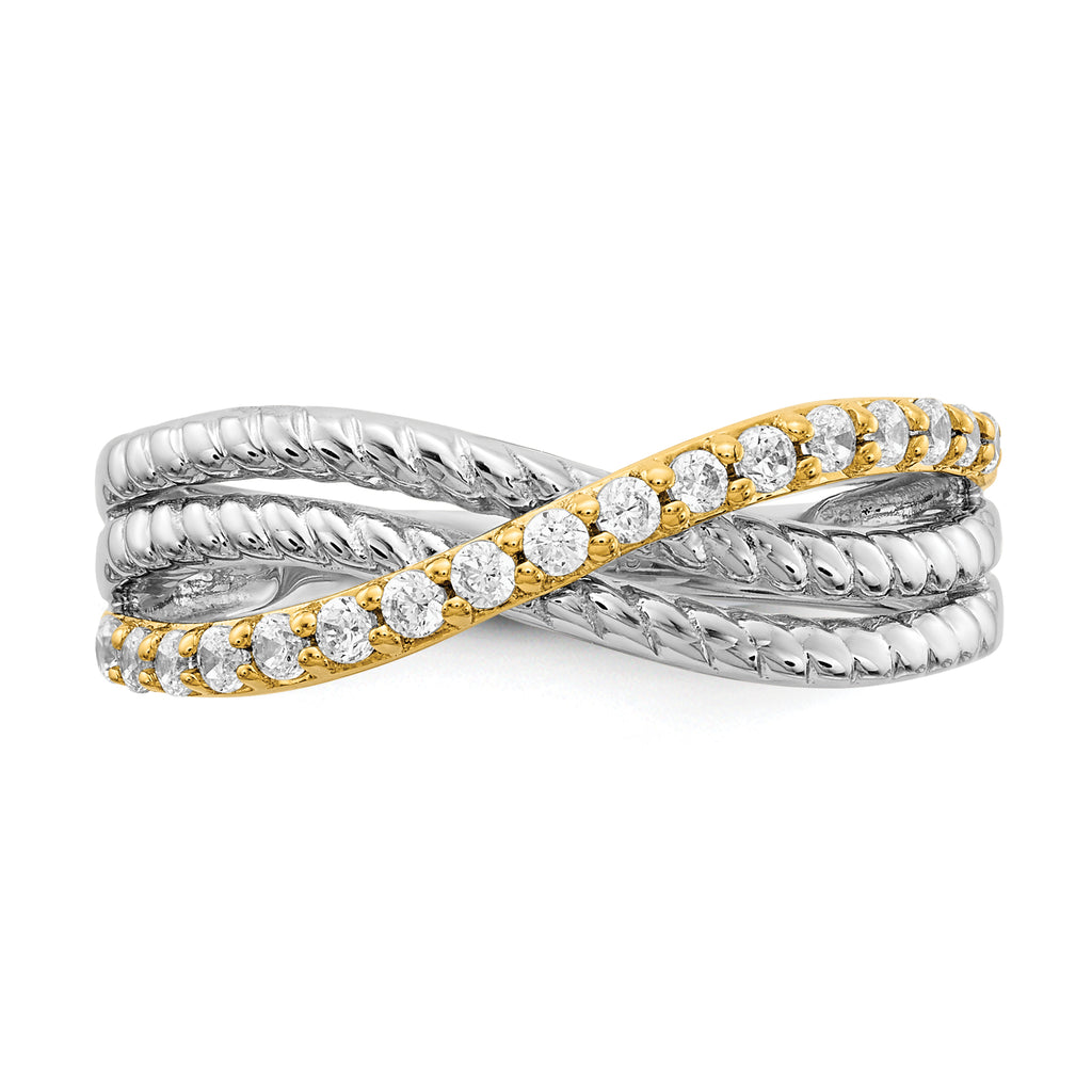 14k Two-tone Diamond Fancy Ring