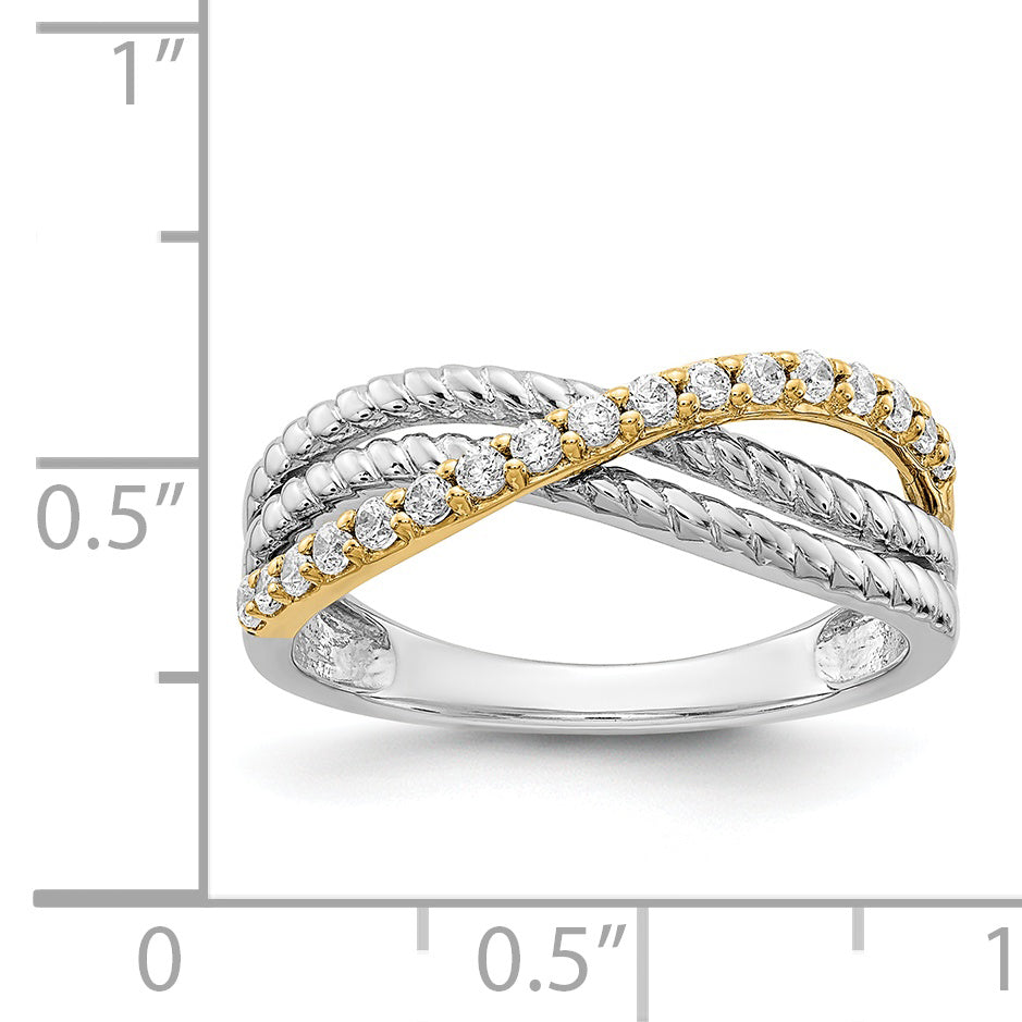 14k Two-tone Diamond Fancy Ring