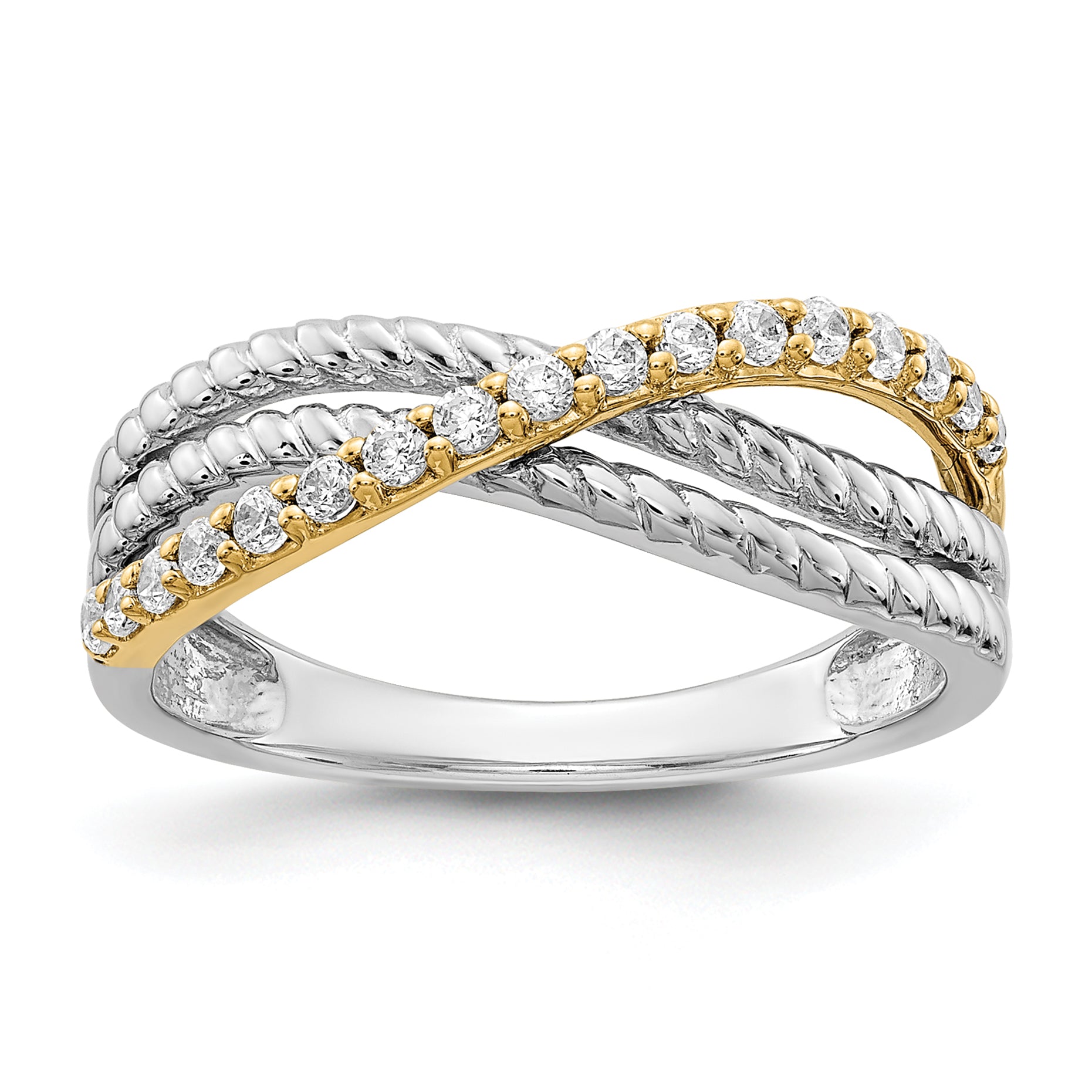 14k Two-tone Diamond Fancy Ring Main image