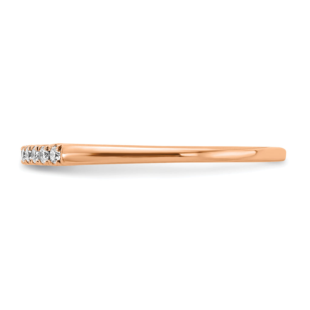 14k Rose Gold 1/10 carat Lab Grown Diamond VS/SI+ G+ Complete Wedding Band