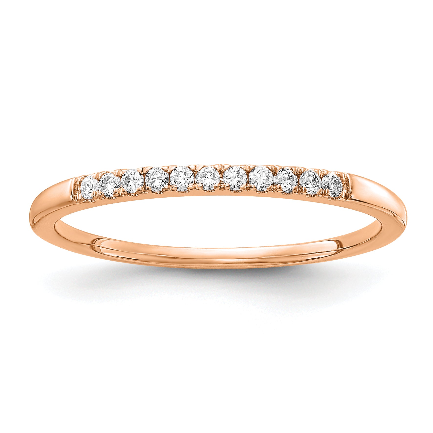 14k Rose Gold 1/10 carat Lab Grown Diamond VS/SI+ G+ Complete Wedding Band Main image