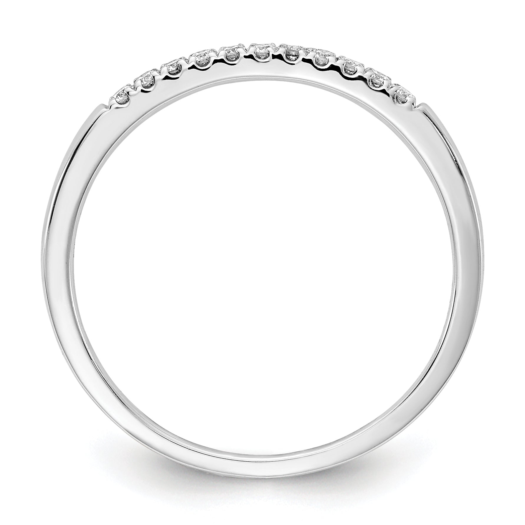 14k White Gold 1/10 carat Lab Grown Diamond VS/SI+ G+ Complete Wedding Band Secondary image