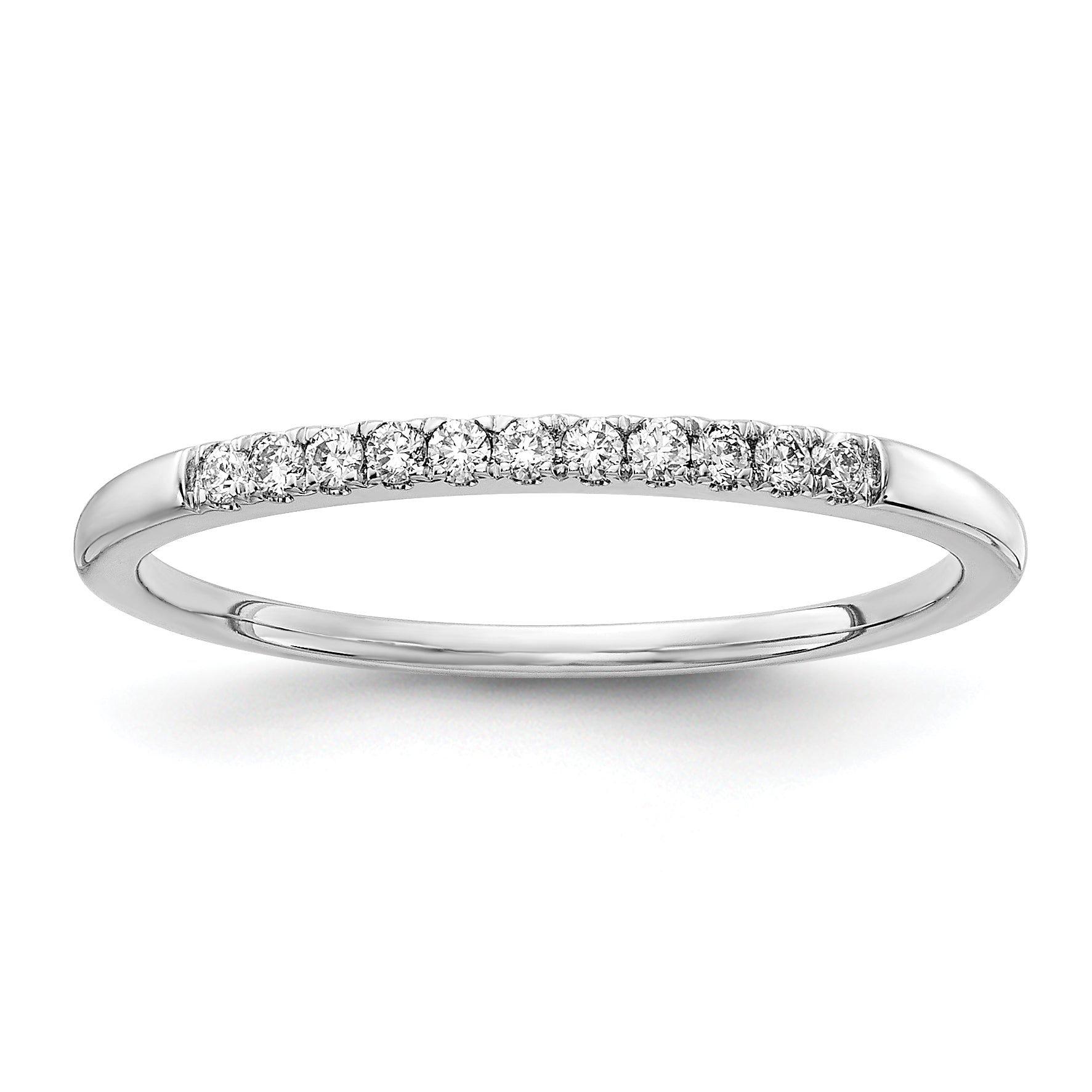 14k White Gold 1/10 carat Lab Grown Diamond VS/SI+ G+ Complete Wedding Band