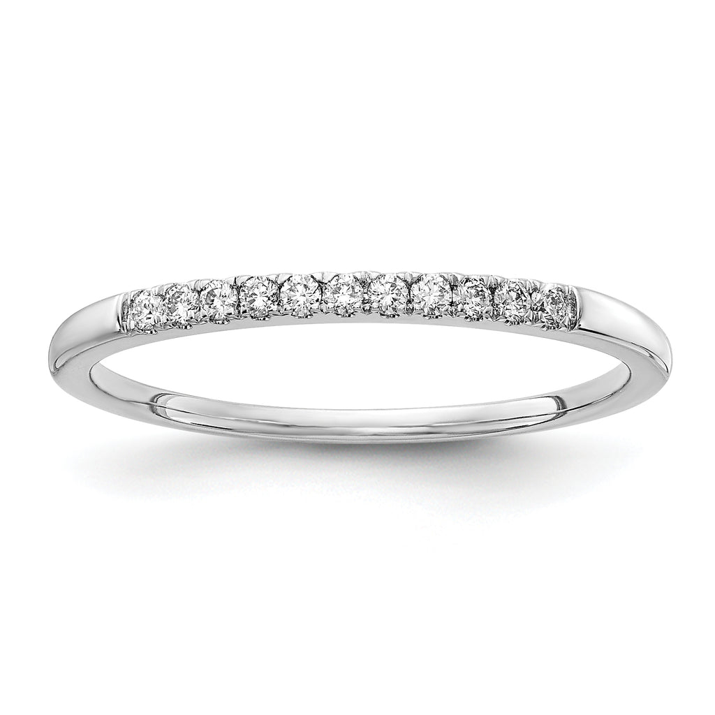 14k White Gold 1/10 carat Lab Grown Diamond VS/SI+ G+ Complete Wedding Band