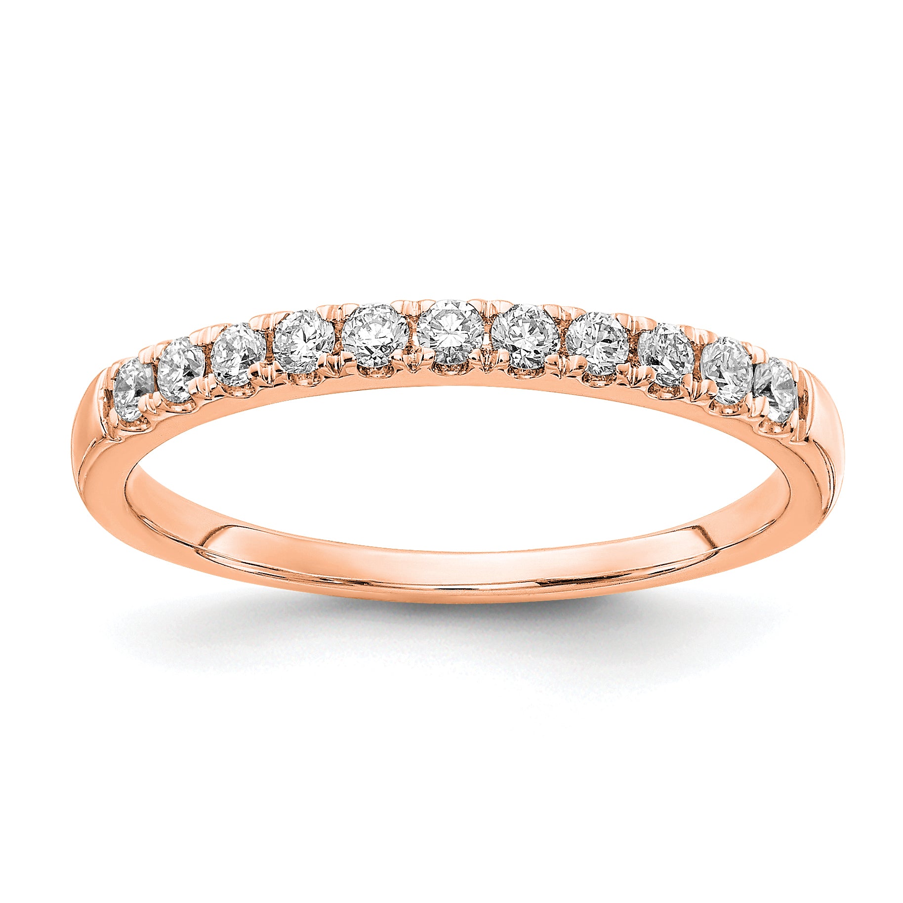 14k Rose Gold 1/5 carat Lab Grown Diamond VS/SI+ G+ Complete Wedding Band