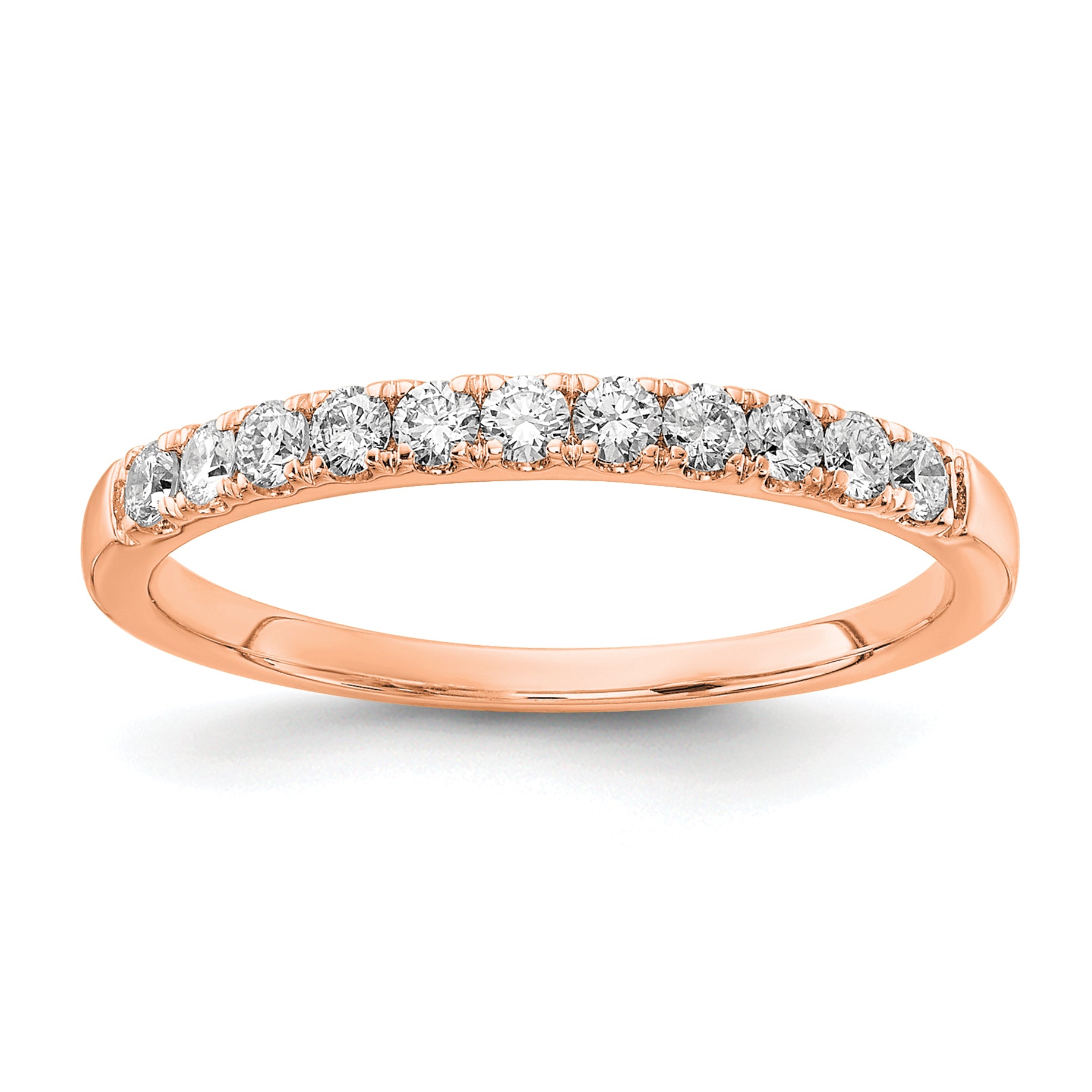 14k Rose Gold 1/3 carat Lab Grown Diamond VS/SI+ G+ Complete Wedding Band