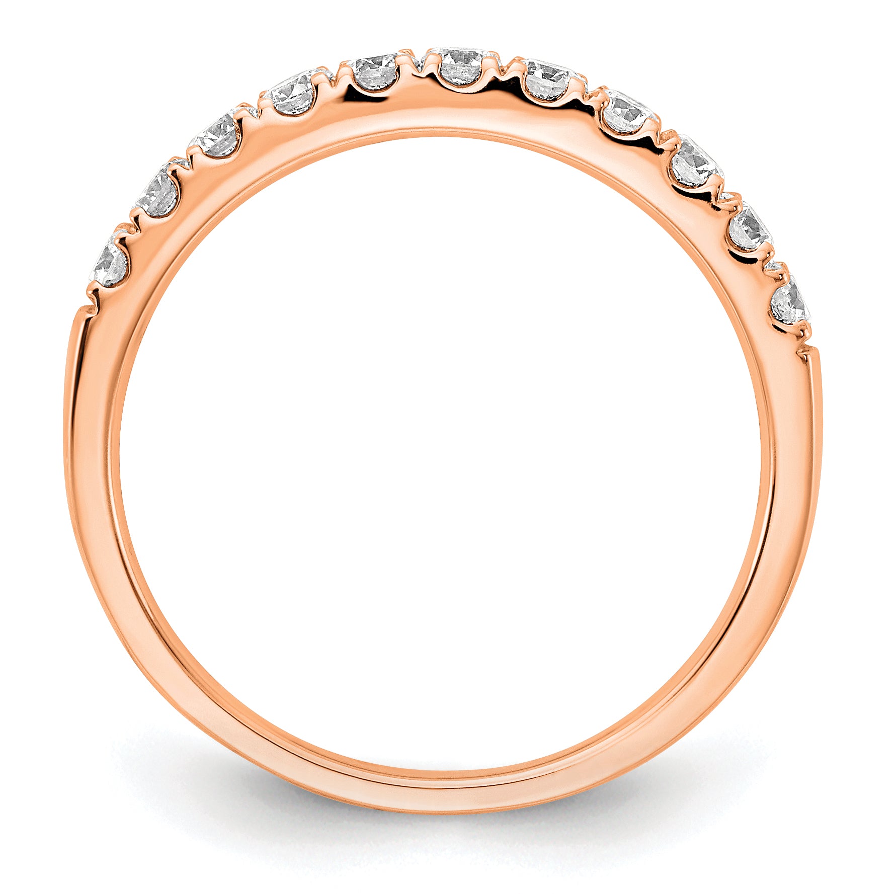 14k Rose Gold 1/2 carat Lab Grown Diamond VS/SI+ G+ Complete Wedding Band