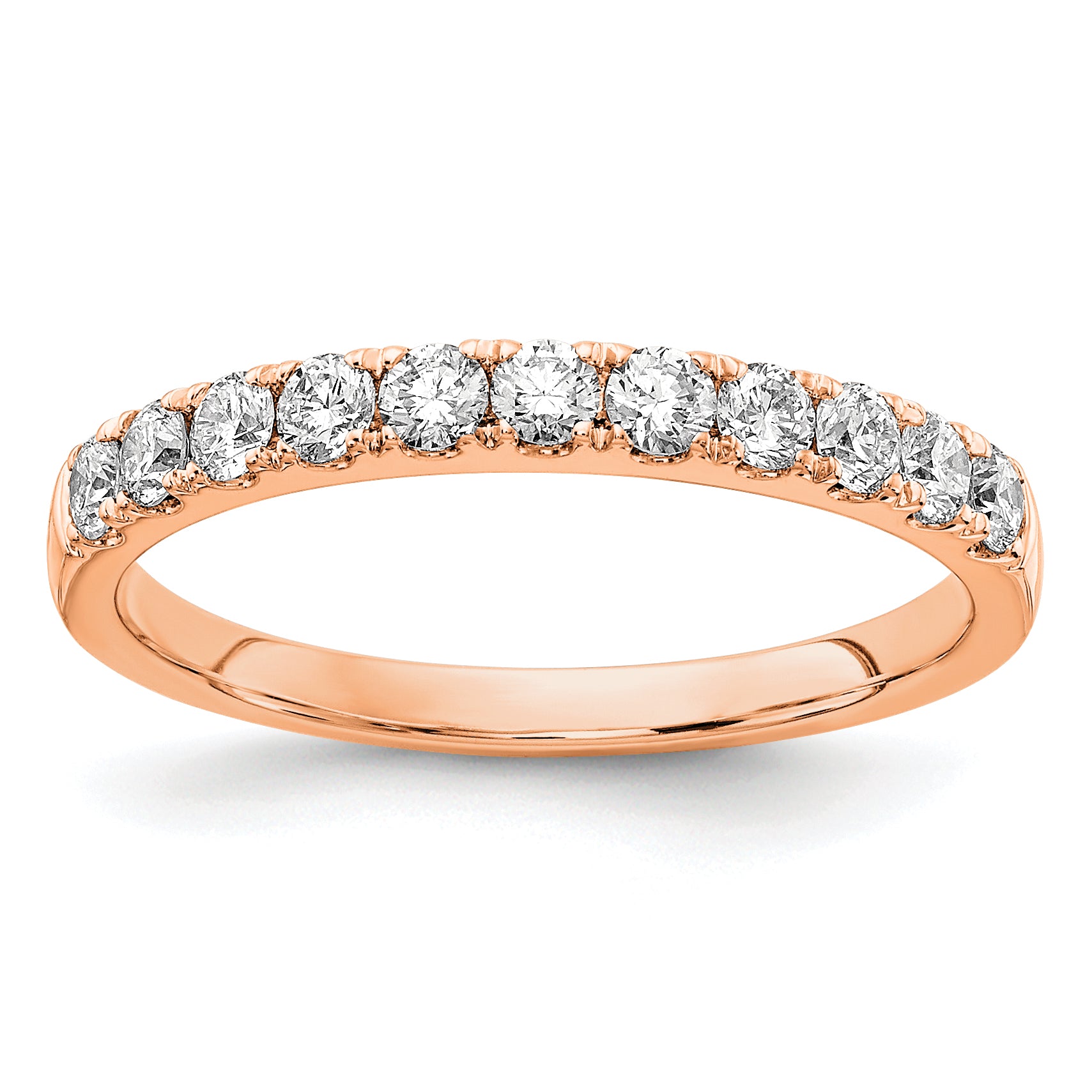 14k Rose Gold 1/2 carat Lab Grown Diamond VS/SI+ G+ Complete Wedding Band