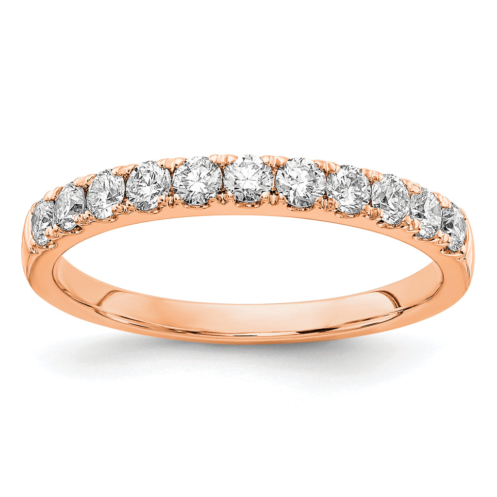 14k Rose Gold 1/2 carat Lab Grown Diamond VS/SI+ G+ Complete Wedding Band
