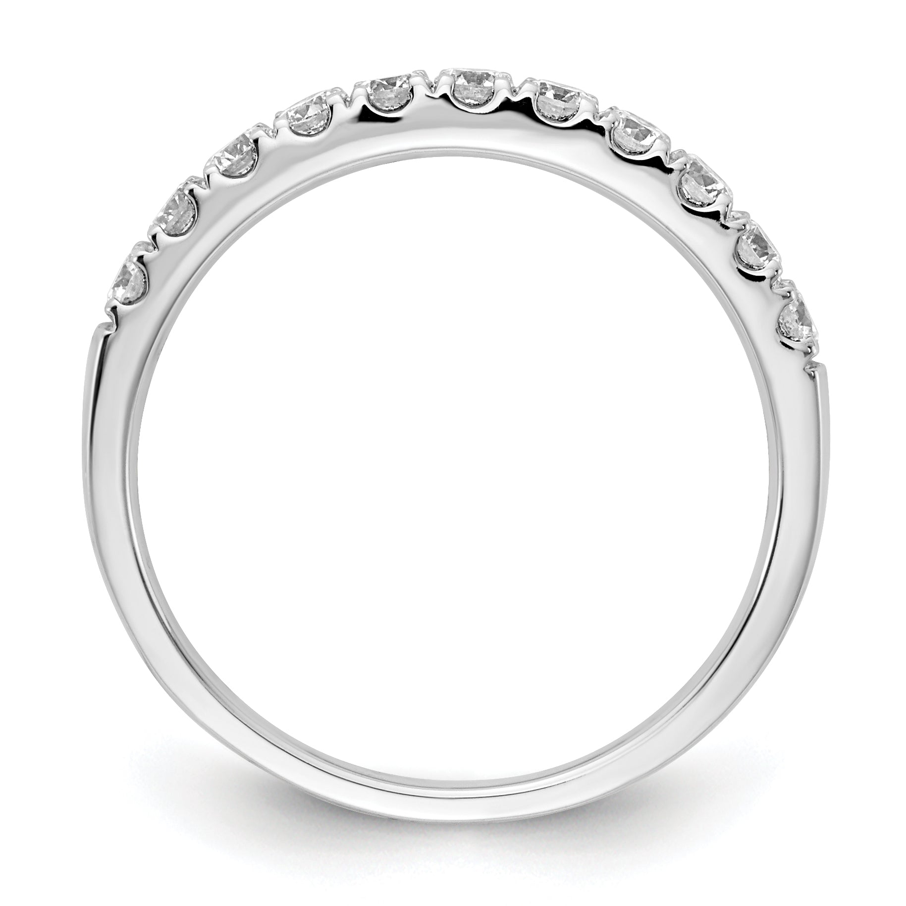 14k White Gold 1/2 carat Lab Grown Diamond VS/SI+ G+ Complete Wedding Band Secondary image