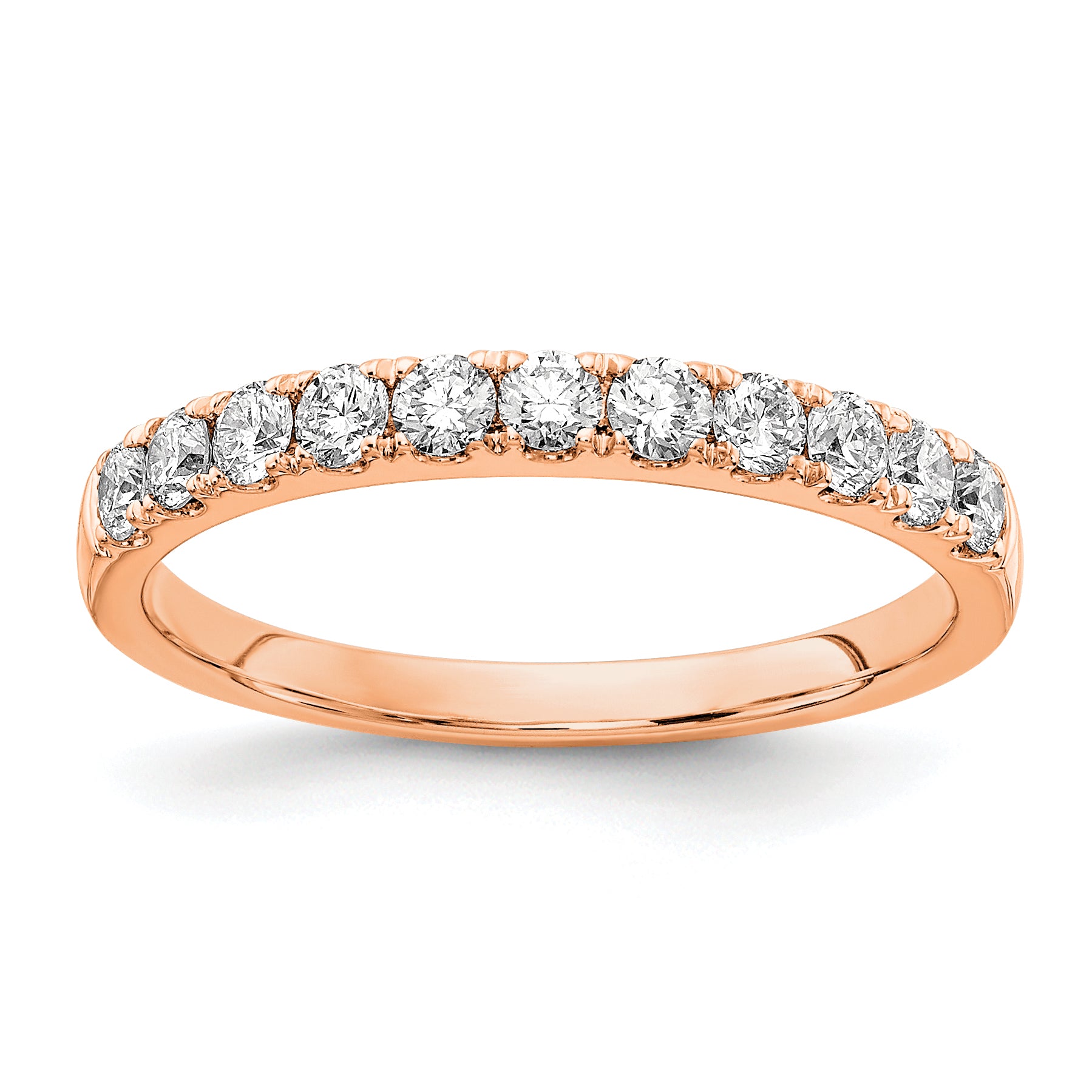14k Rose Gold 1/2 carat Lab Grown Diamond VS/SI+ G+ Complete Wedding Band