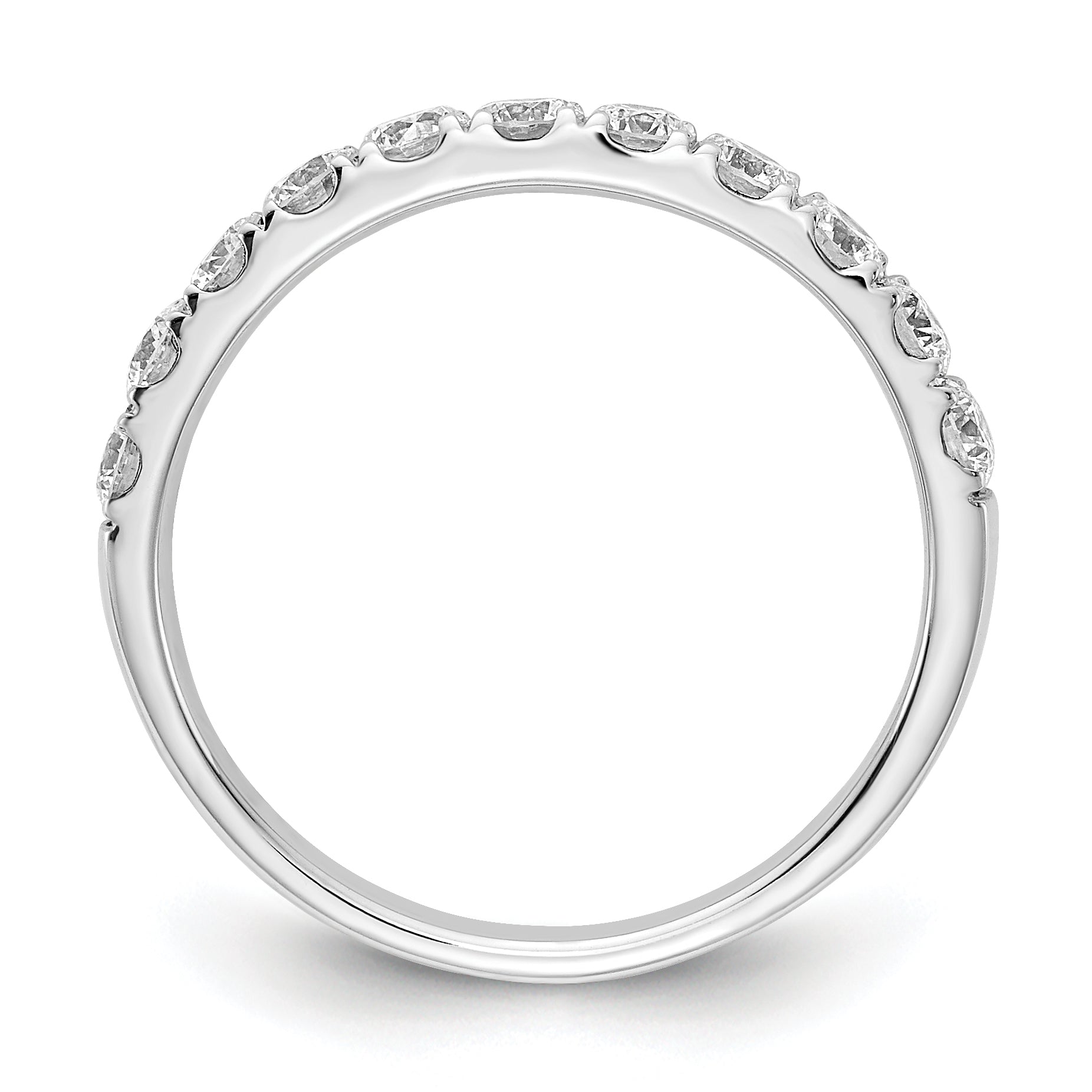 14k White Gold 3/4 carat Lab Grown Diamond VS/SI+ G+ Complete Wedding Band
