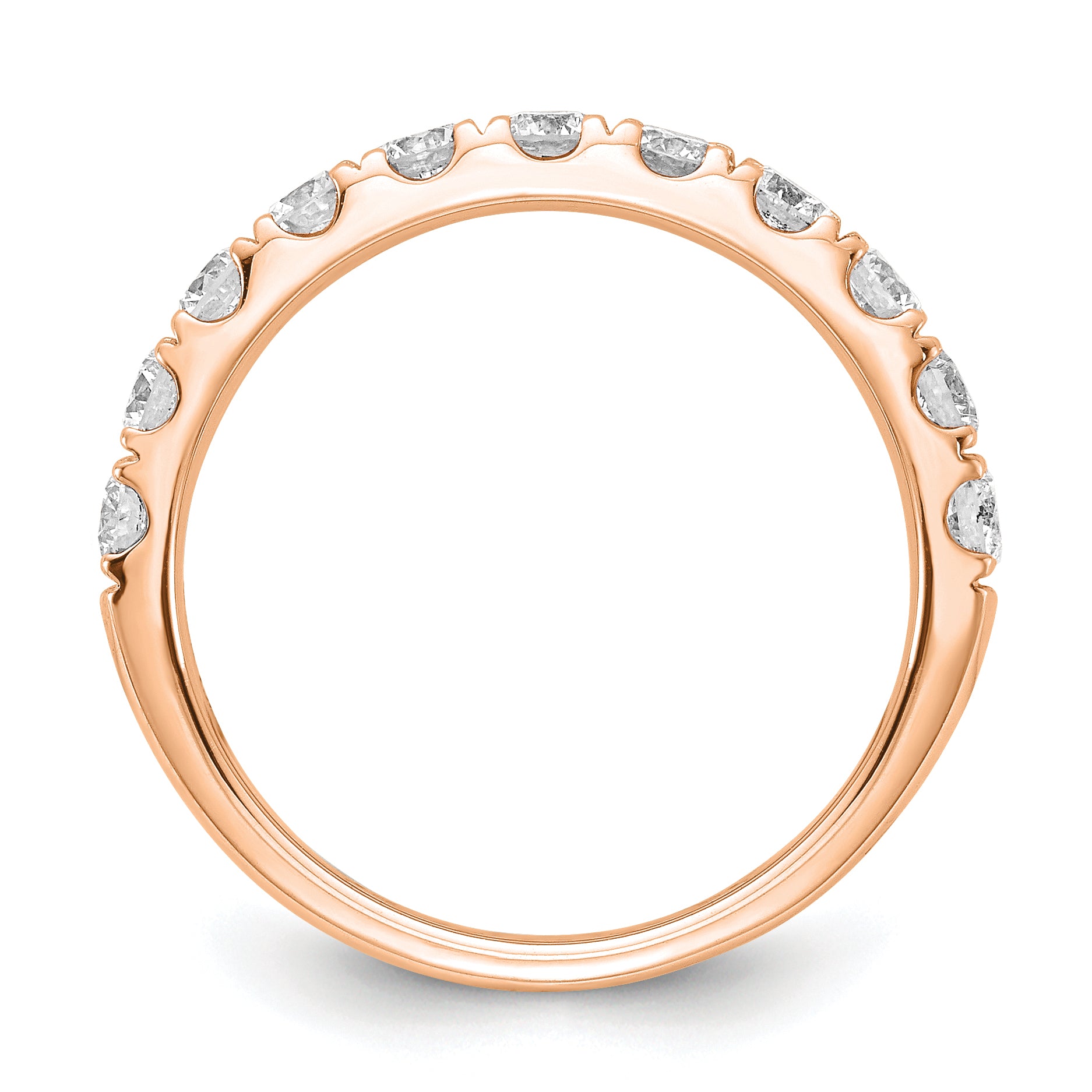 14k Rose Gold 1 carat Lab Grown Diamond VS/SI+ G+ Complete Wedding Band Secondary image