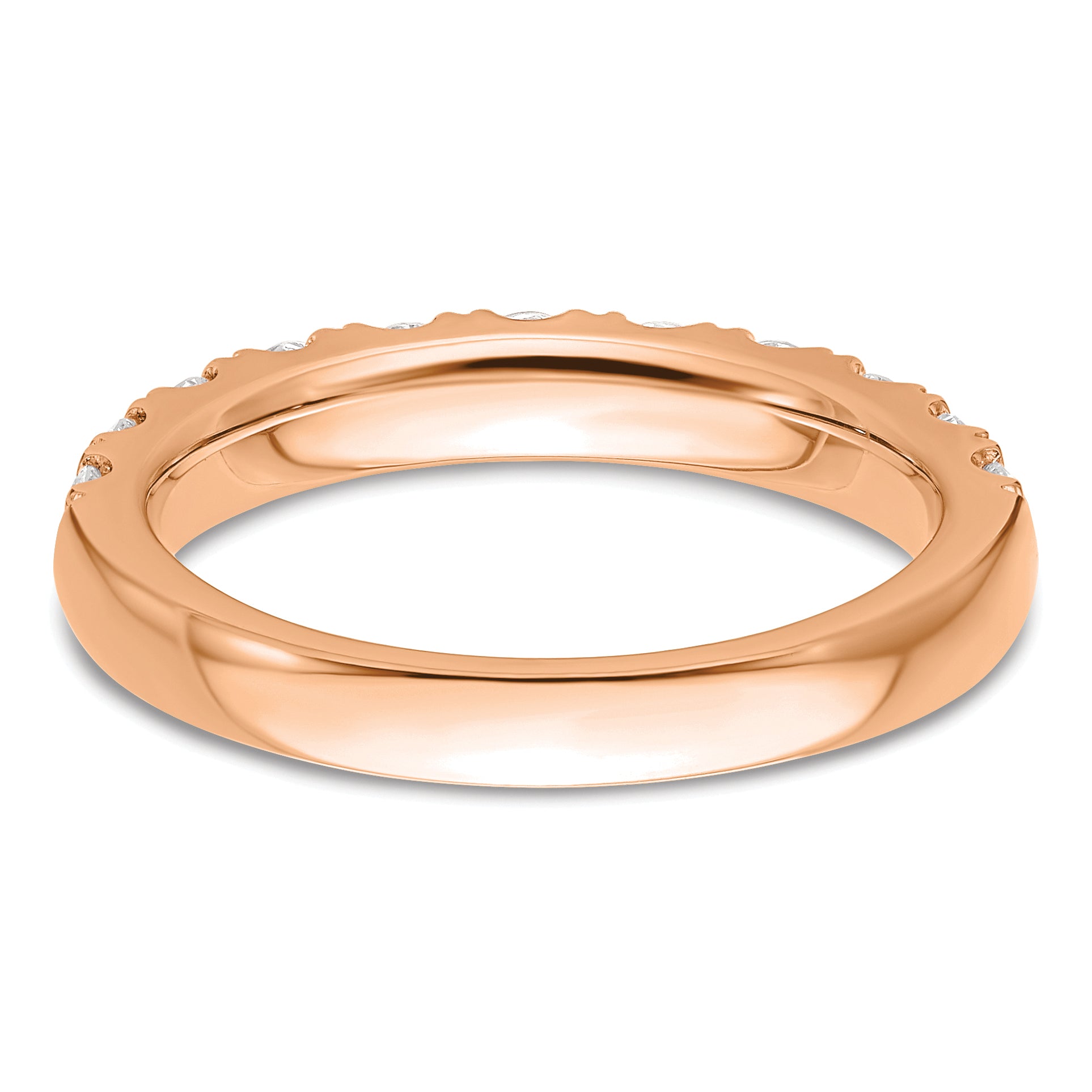 14k Rose Gold 1 carat Lab Grown Diamond VS/SI+ G+ Complete Wedding Band