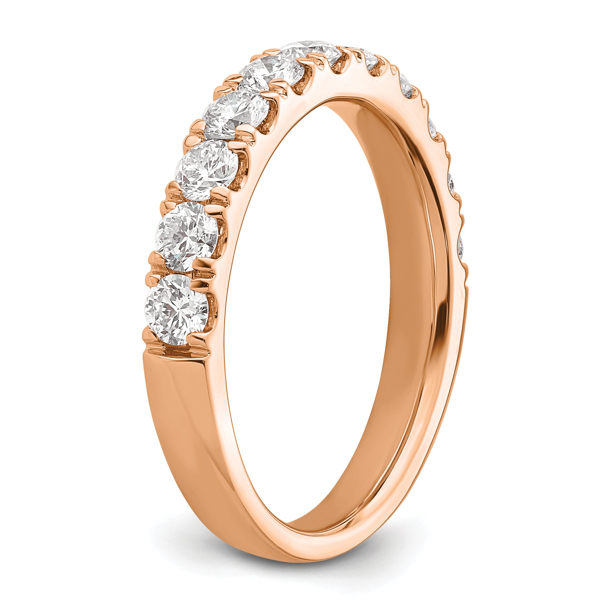 14k Rose Gold 1 carat Lab Grown Diamond VS/SI+ G+ Complete Wedding Band