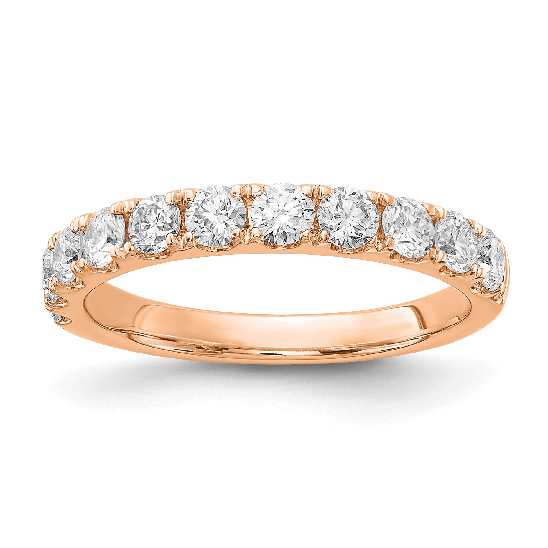 14k Rose Gold 1 carat Lab Grown Diamond VS/SI+ G+ Complete Wedding Band Main image