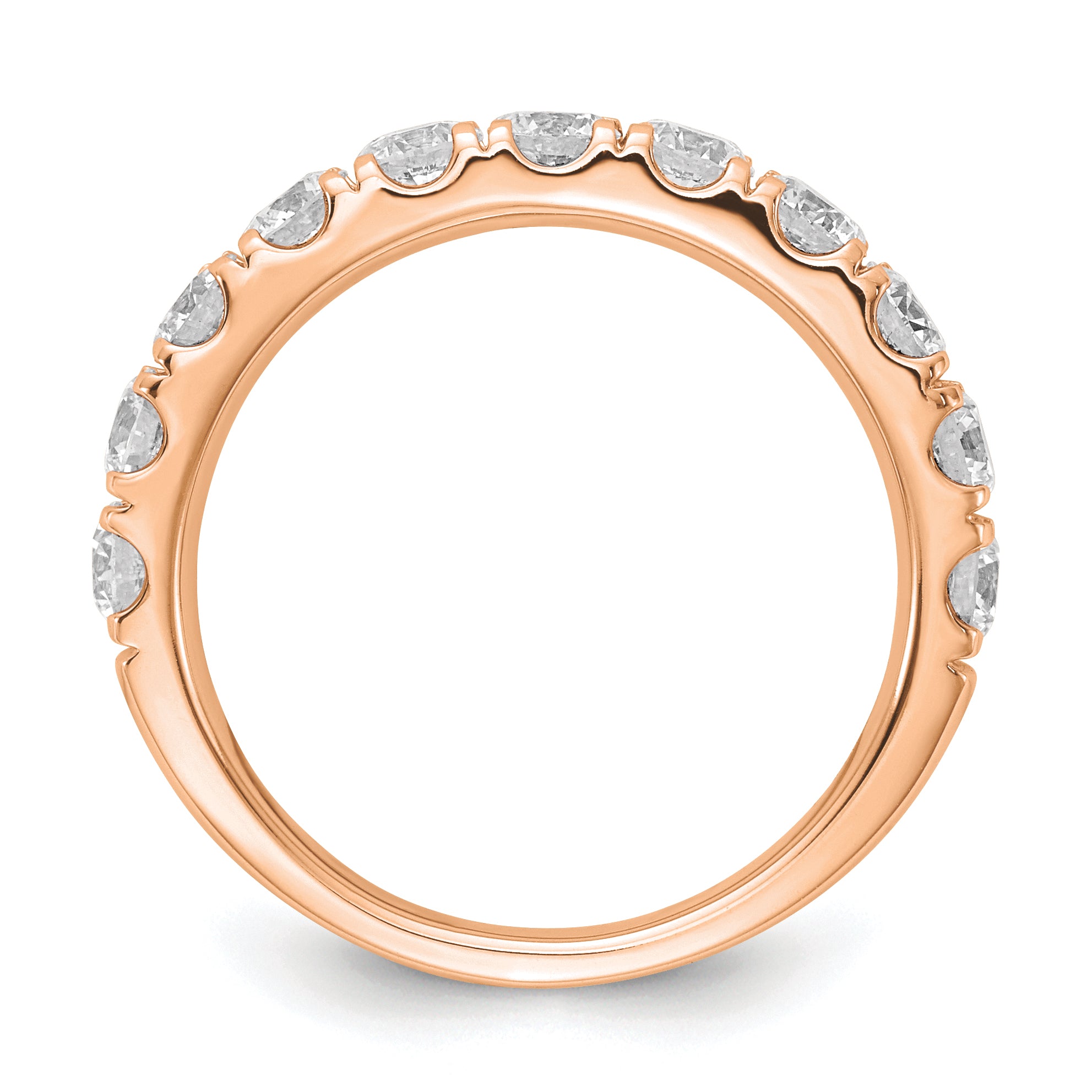 14k Rose Gold 1 1/2 carat Lab Grown Diamond VS/SI+ G+ Complete Wedding Band