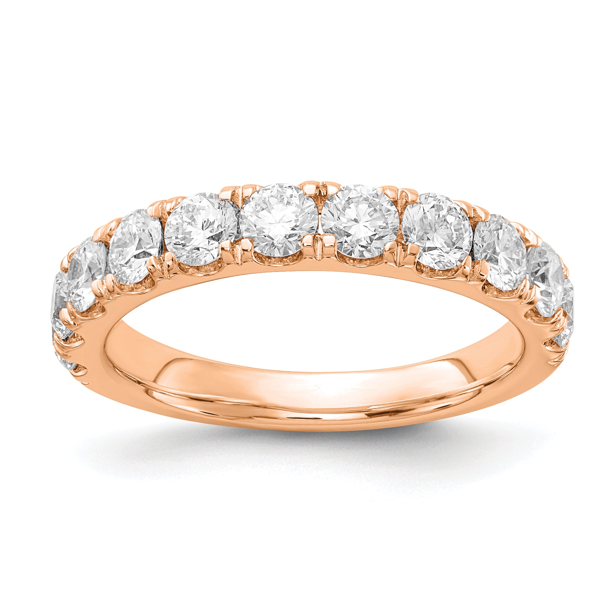 14k Rose Gold 1 1/2 carat Lab Grown Diamond VS/SI+ G+ Complete Wedding Band