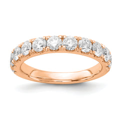 14k Rose Gold 1 1/2 carat Lab Grown Diamond VS/SI+ G+ Complete Wedding Band