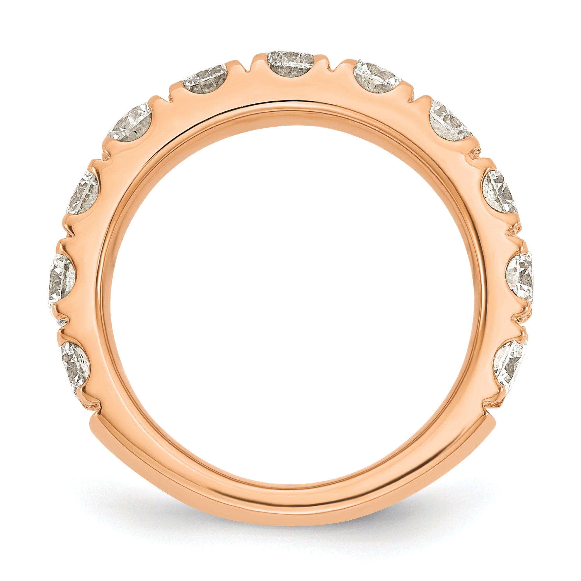 14k Rose Gold 2 carat Lab Grown Diamond VS/SI+ G+ Complete Wedding Band Secondary image